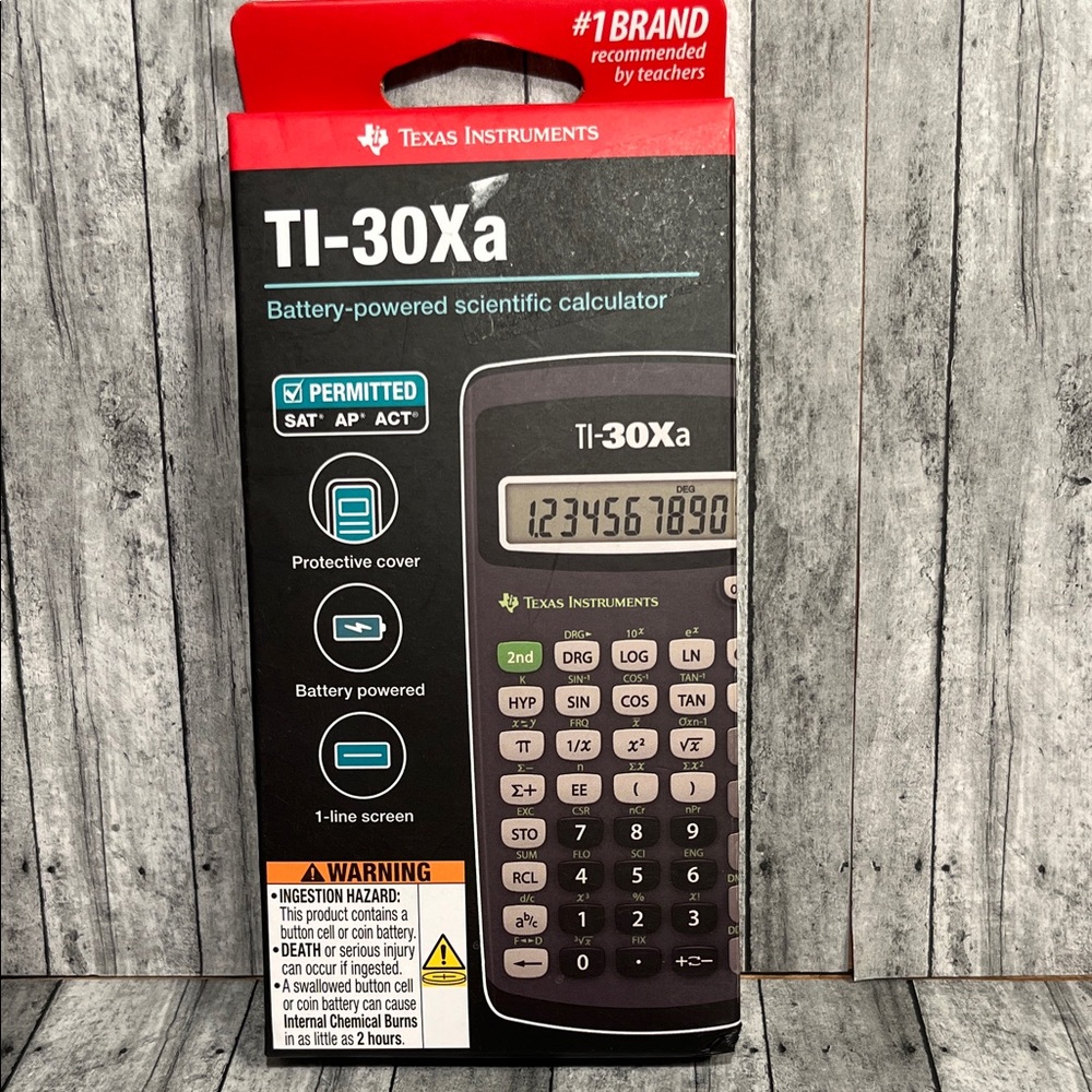 Texas Instruments TI-30Xa Scientific Calculator – Black and Red Packaging